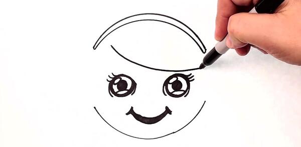 عکس نقاشی صورت دختر بچه ساده