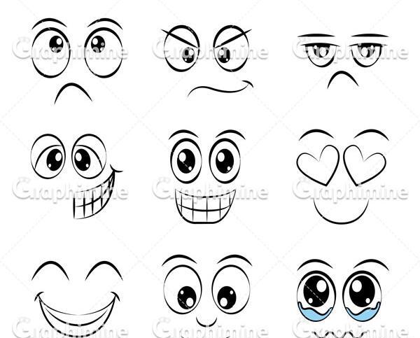 عکس نقاشی صورت خوشحال و ناراحت