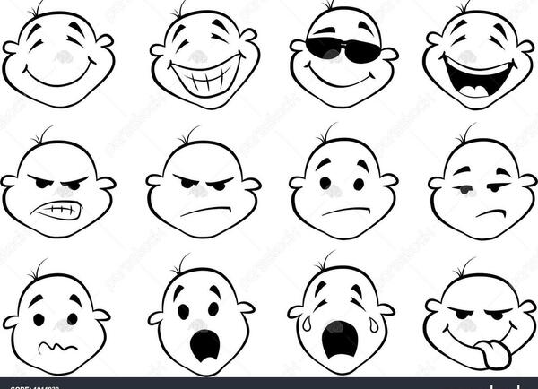 عکس نقاشی صورت خوشحال و ناراحت