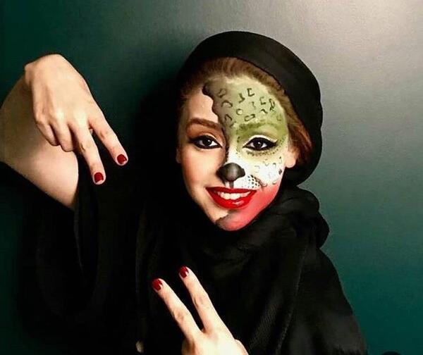 عکس نقاشی صورت هالووین کودک