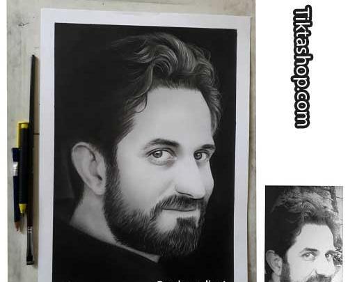 عکس نقاشی سیاه قلم چهره چشم