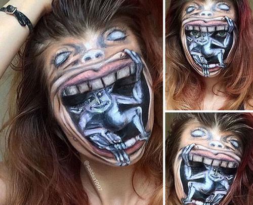 عکس نقاشی روی صورت دخترانه جدید