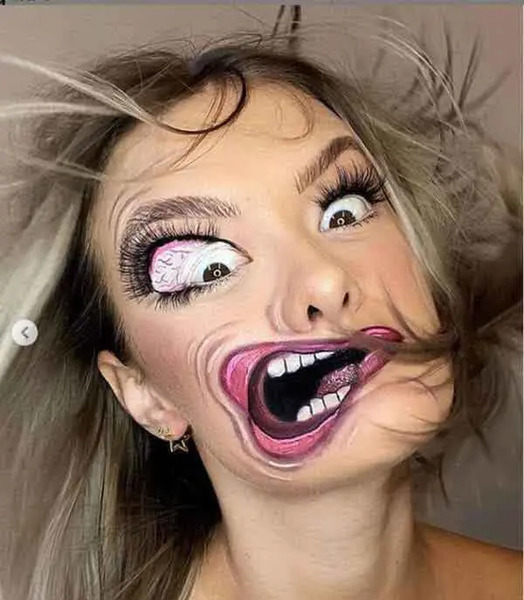 عکس نقاشی روی صورت ترسناک ساده