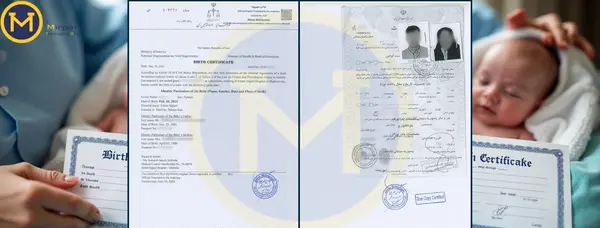 عکس تصویر گواهی ولادت نوزاد