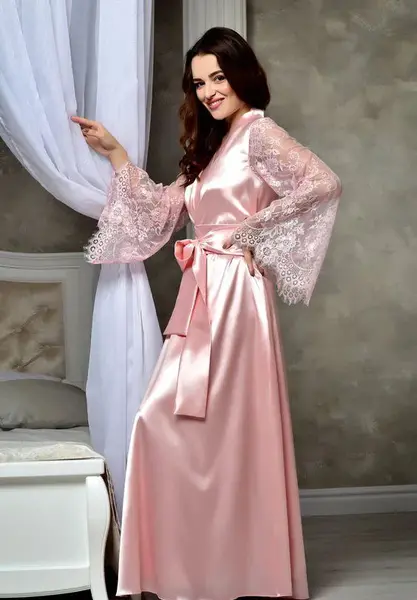 عکس لباس خواب ساتن بلند
