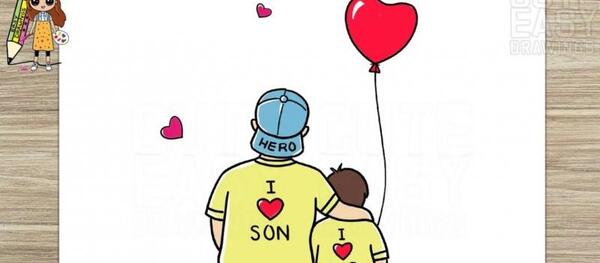 عکس نقاشی روز پدر پسرانه