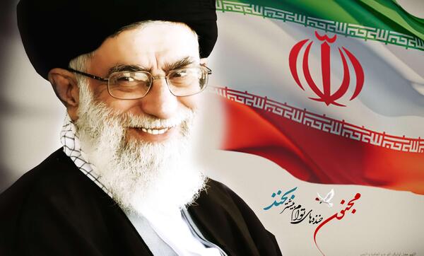 عکس پرچم ایران با رهبر