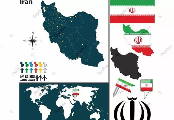 عکس پرچم ایران با نقشه