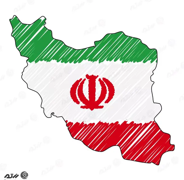 عکس پرچم ایران با نقشه