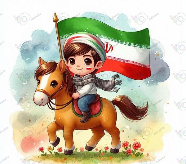 عکس کارتونی از پرچم ایران