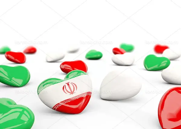 عکس پرچم ایران با قلب
