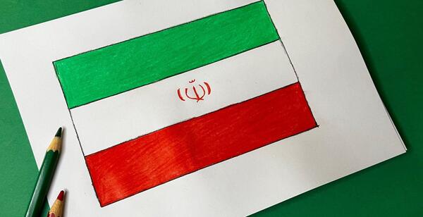 عکس پرچم ایران با نقاشی
