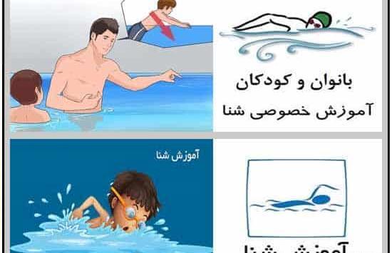 عکس کلاس شنای بچه گانه