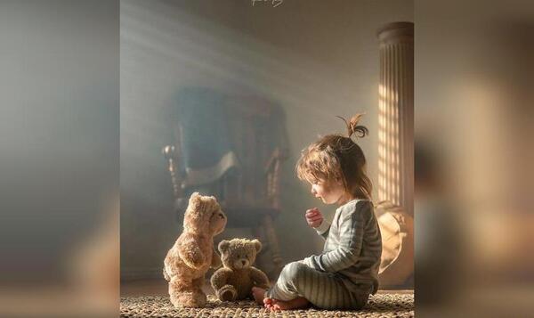ژست عکس فضای باز کودک
