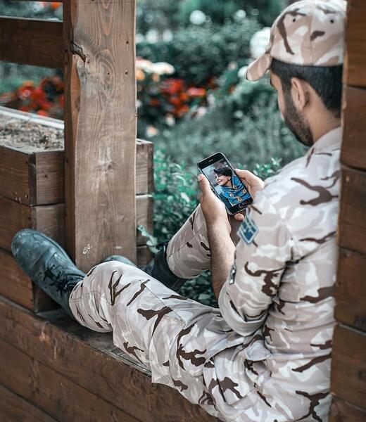 ژست عکس عاشقانه سربازی