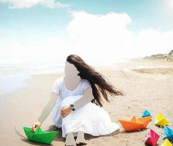 ژست عکس کنار دریا شمال