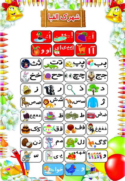 عکس حروف الفبای کلاس اول
