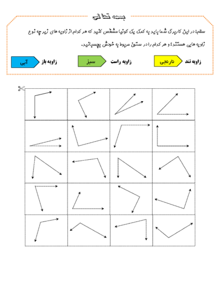 عکس زاویه های کلاس چهارم