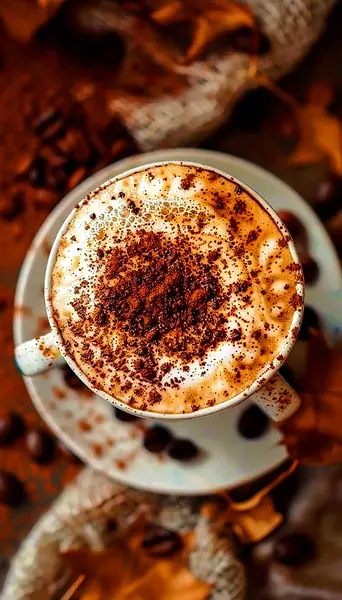 عکس فنجان قهوه و پاییز