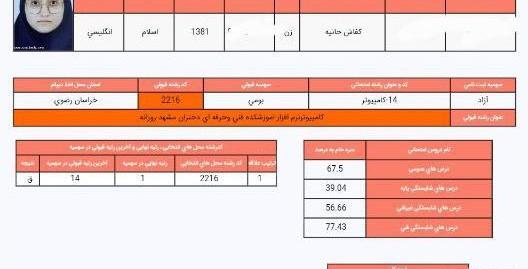 عکس کارنامه خالی پایه نهم