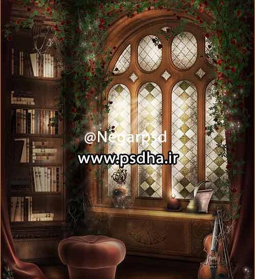 عکس کتابخانه برای بک گراند