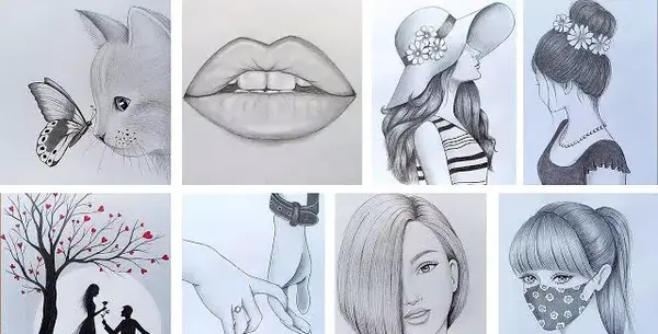 عکس ایده نقاشی سیاه قلم آسان