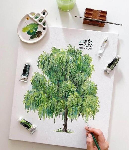 عکس ایده نقاشی با آبرنگ پینترستی