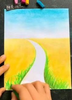 عکس ایده های نقاشی با مداد شمعی