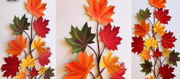 عکس ایده نقاشی پاییزی با برگ