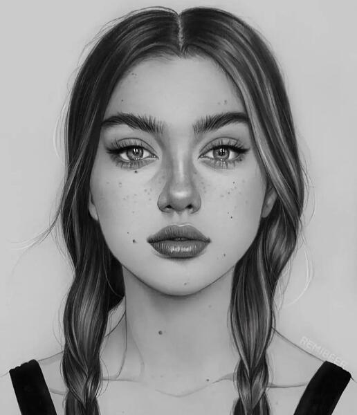 عکس ایده نقاشی چهره سیاه قلم