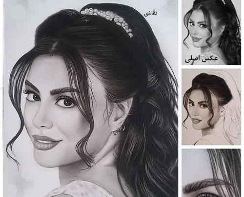 عکس ایده نقاشی چهره سیاه قلم