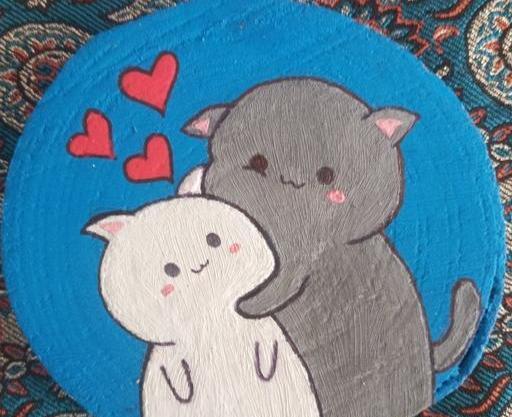 عکس ایده نقاشی روی چوب گرد