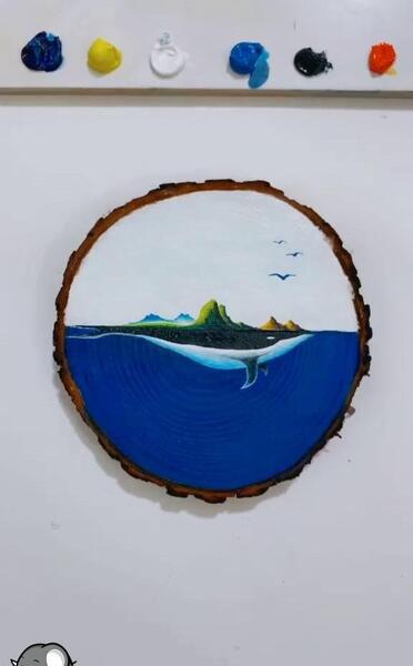 عکس ایده نقاشی روی چوب ساده