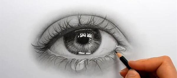 عکس ایده نقاشی چشم با مداد رنگی