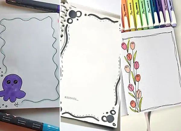 عکس ایده نقاشی دفتر مشق دخترانه