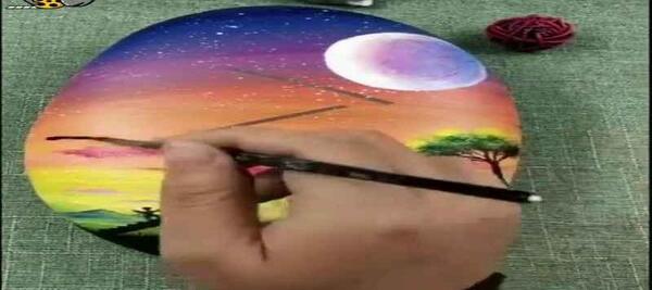 عکس ایده نقاشی روی سنگ با گواش