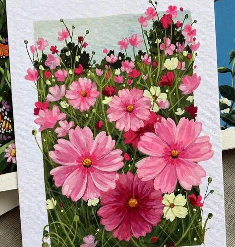 عکس ایده نقاشی روی بوم کوچک پینترست