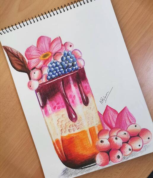 عکس ایده نقاشی زیبا با مداد رنگی