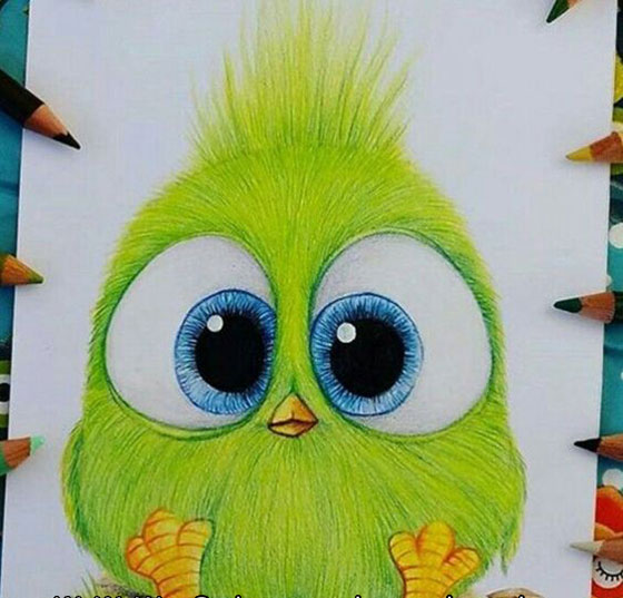 عکس ایده نقاشی زیبا با مداد رنگی