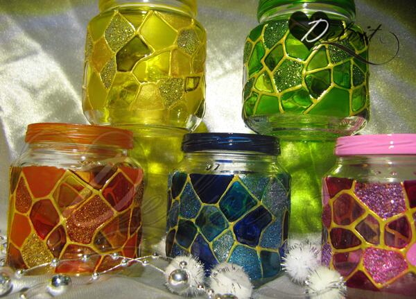 عکس ایده نقاشی روی شیشه مربا
