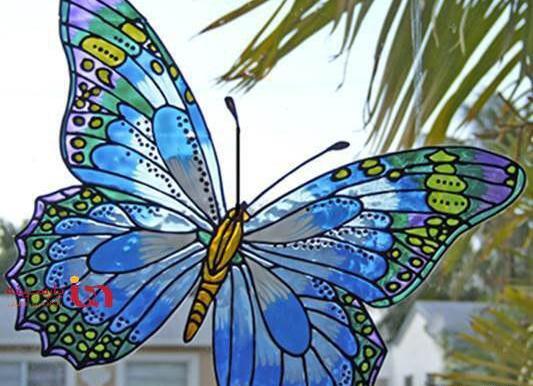 عکس ایده نقاشی روی شیشه ساده