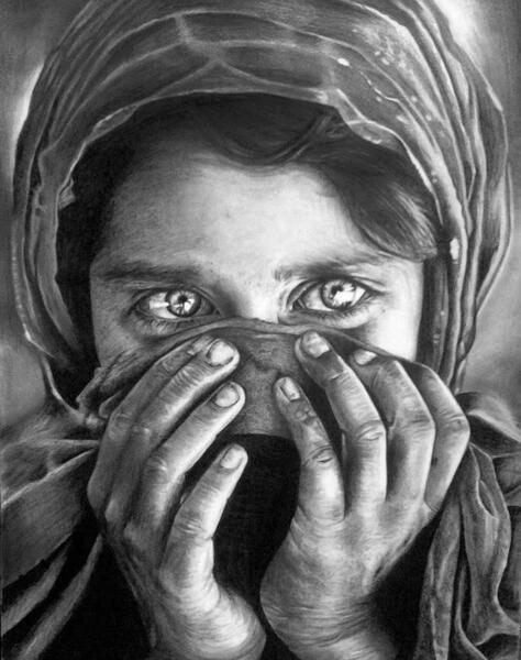 عکس ایده عکاسی از نقاشی سیاه قلم