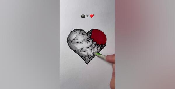 عکس ایده نقاشی قلب دارک