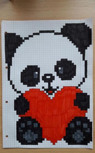 عکس ایده نقاشی شطرنجی قلب