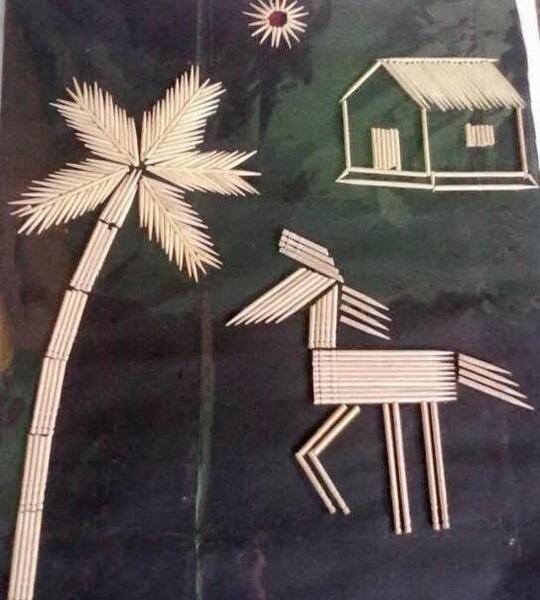 عکس ایده کشیدن نقاشی با خلال دندان