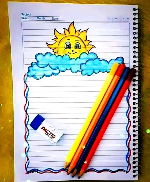 عکس ایده نقاشی برای دفتر کلاس اول