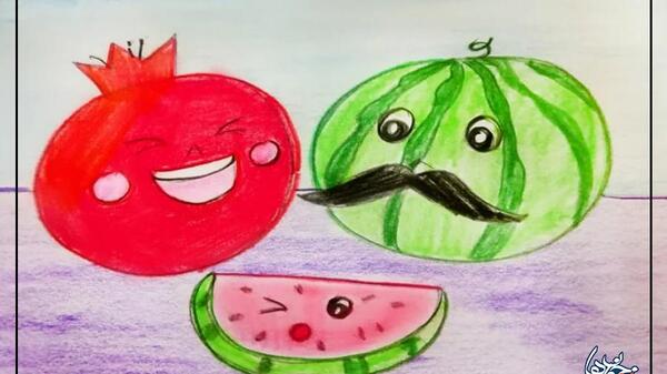 عکس ایده نقاشی یلدایی ساده