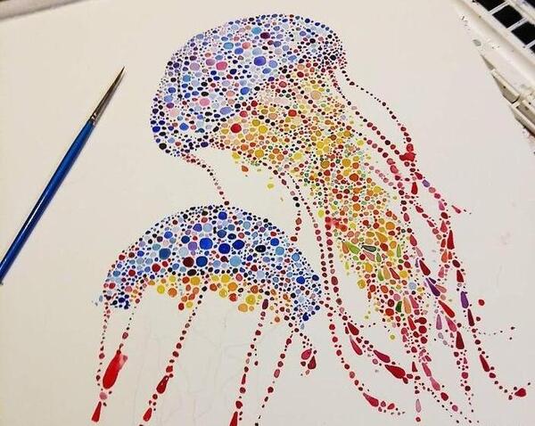 عکس ایده نقاشی ساده با نقطه