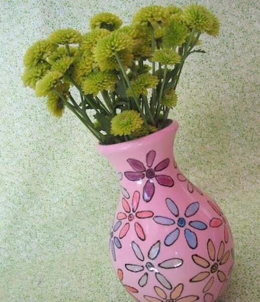 عکس ایده نقاشی روی گلدان سفالی