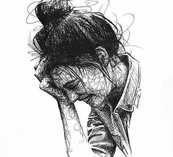 عکس ایده نقاشی غمگین ساده